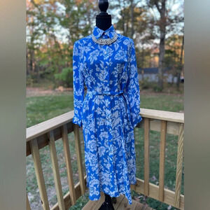 Zara maxi casual dress‎ size S blue & white lyocell lightweight